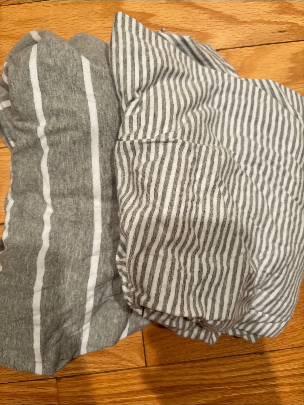Striped Gray and White crib Bedding Set